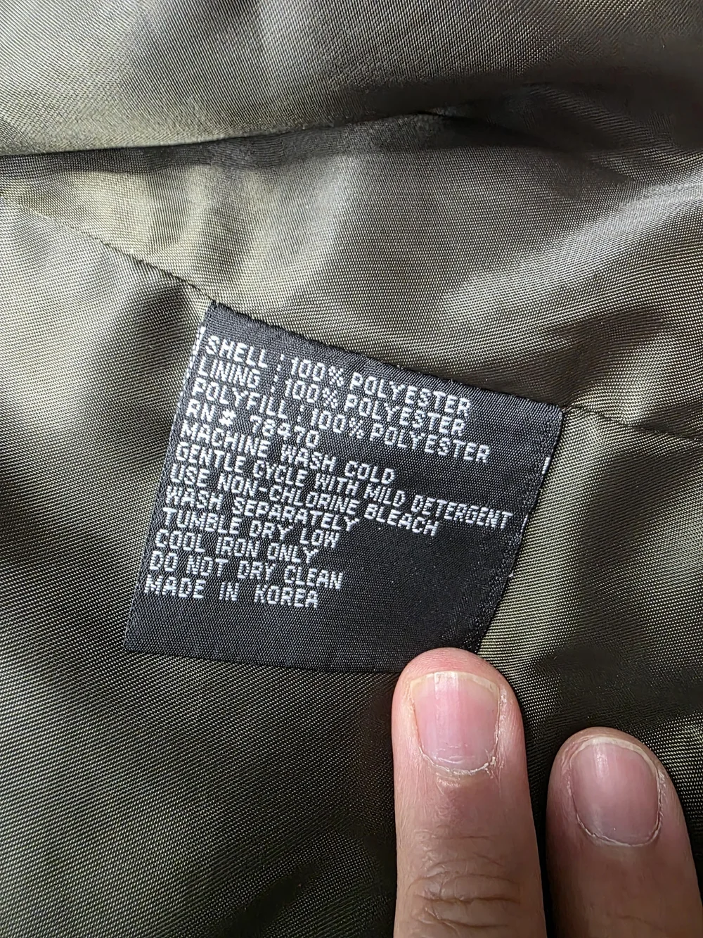Vintage Kenneth Cole New York Quilted Jacket Men's Large - Olive Green